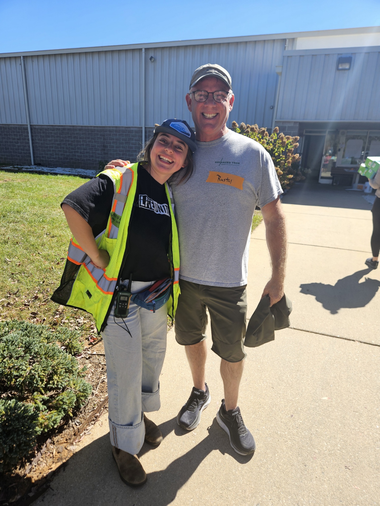 Jolie & Rusty volunteering together for Hurricane Helene relief efforts.